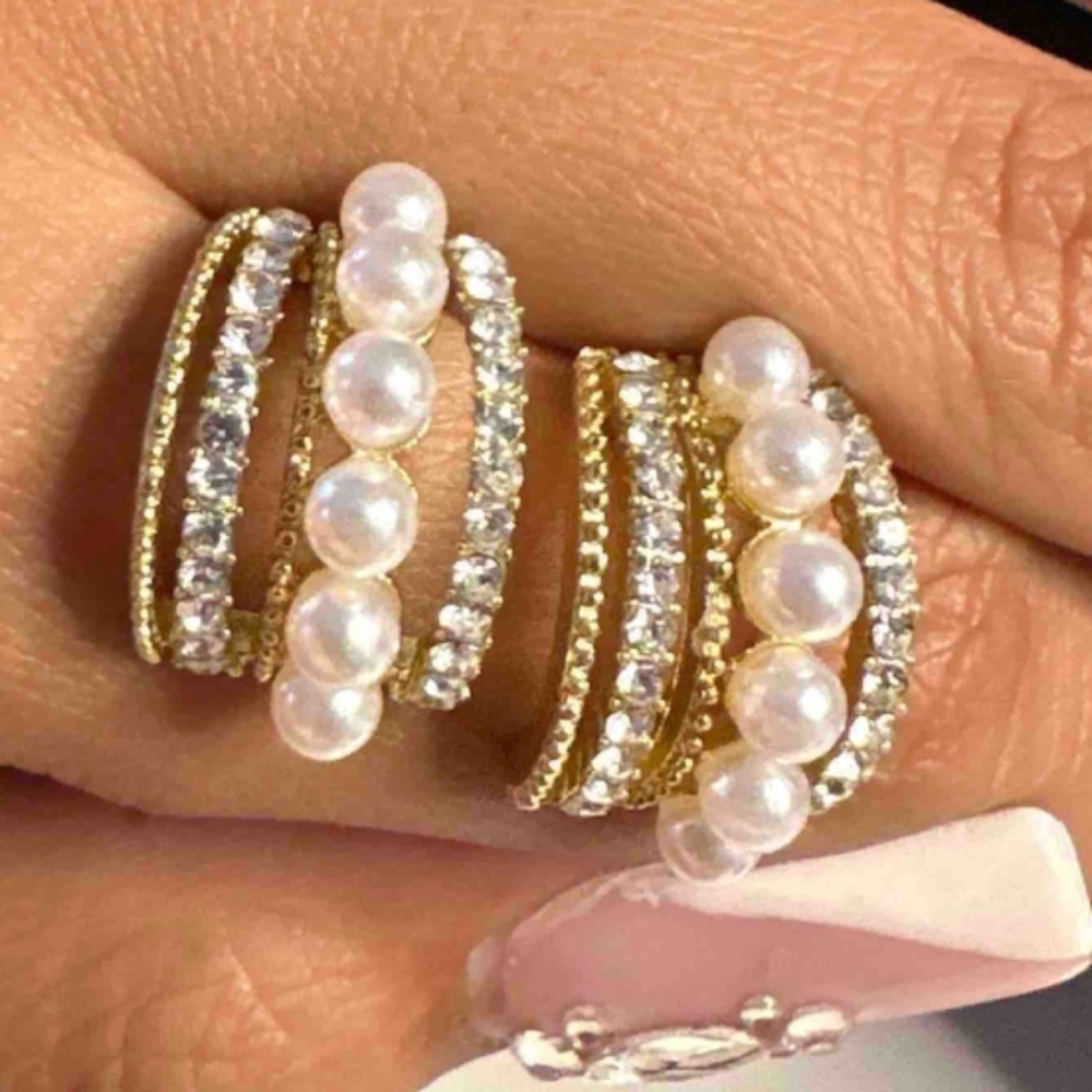 Luxe Faux Pearl Huggies Earrings